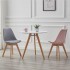 Plastic Shell Padded Seat Wood Legs Dining Chairs Set (2Pcs) Furniture , Chair & Stool, Dining Room image