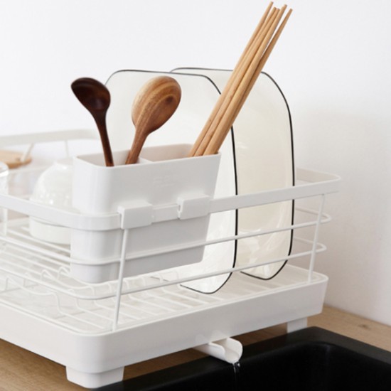 Premium Large Dish Drainer with Drip Tray & Cutlery Holder image