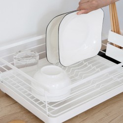 Premium Large Dish Drainer with Drip Tray & Cutlery Holder