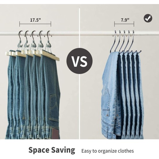 Open Ended Easy Slide Non Slip Trouser Hangers(10PCs) Storage & Organisation, Wardrobes & Clothing Organization, Bedroom, Home Organizers image