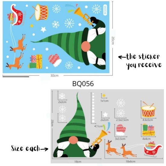 Christmas Small Elf Static Cling Stickers Window Decoration image