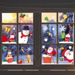 Christmas Small Santa & Reindeer Static Cling Stickers Window Decoration