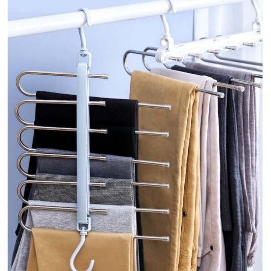 S-Shape Upgraded Trouser Hanger 2 Ways Design Storage & Organisation, Shelves & Racks, Wardrobes & Clothing Organization, Bedroom image