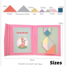 Wooden Tangram Puzzle with Magnetic Backboard, Toy for Kids
