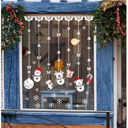 Christmas Hanging Bauble Effect Static Cling Stickers Window Decoration 117*119cm Christmas Hanging Bauble Effect Static Cling Stickers Window Decoration 117*119cm