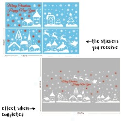 Christmas Snow Town Static Cling Stickers Window Decoration
