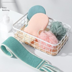 Bathroom Exfoliating Mitt & Shower Puff Set In 3 Colours
