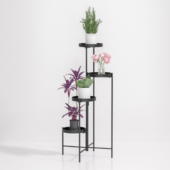 Metal Plant Display Holder,4 Tiers Flower Pot Stand Storage & Organisation, Home Decoration, Living Room, Home Organizers image