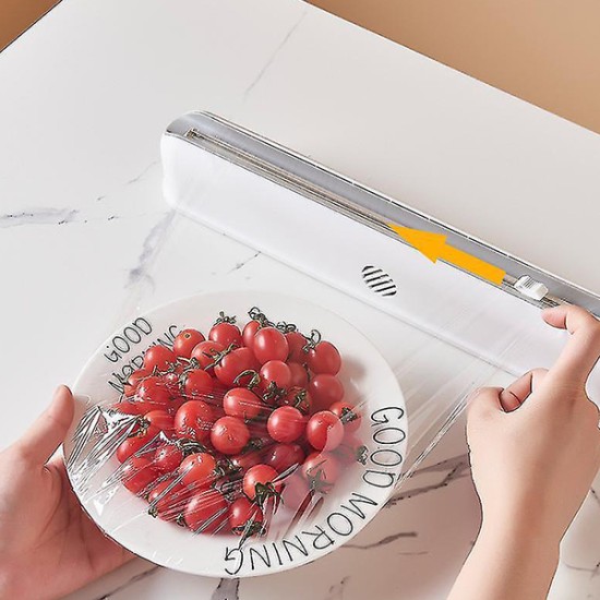 Kitchen Cling Film Cutter,Cling Film Wrap Dispenser with one free cling wrap image