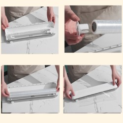 Kitchen Cling Film Cutter,Cling Film Wrap Dispenser with one free cling wrap