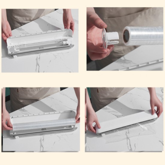 Kitchen Cling Film Cutter,Cling Film Wrap Dispenser with one free cling wrap image
