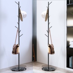 Metal Coat Clothes Rack Stand with Marble Stone Feet
