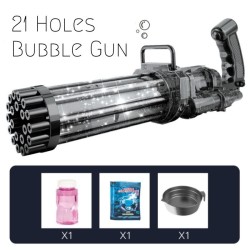 21-Hole Electric Bubble Machine Gun Toy with Free Bubble Liquid & Powder (Batteries Not Included) 21-Hole Electric Bubble Machine Gun Toy with Free Bubble Liquid & Powder (Batteries Not Included)