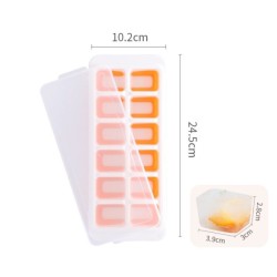Easy to press silicone ice tray with plastic lid