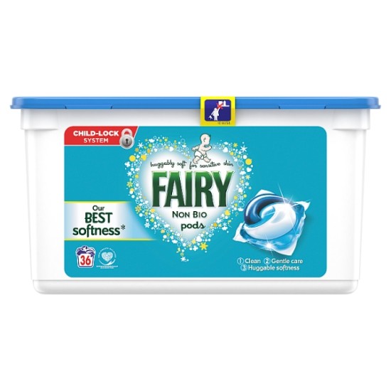 Fairy Non Bio Pods 36 Wash Household Cleaning, Kitchen, Household Cleaning Supplies image