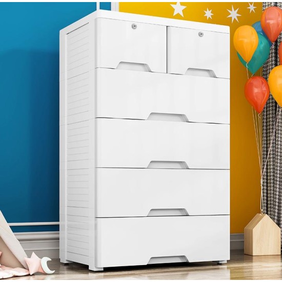 Extra Large 5-Layer Plastic Storage Drawer Box Cabinet 65cm