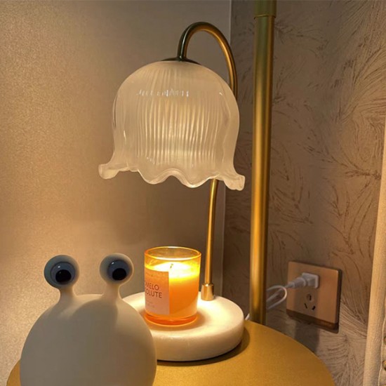 Glass Candle Warmer Electric Wax Melt Lamp for Top-Down Candle Melting