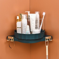 No Drilling Required, Triangular Corner Shelf with Rotating Disc No Drilling Required, Triangular Corner Shelf with Rotating Disc