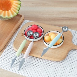 2 In1 Stainless Steel Double-end Melon Baller Scoop Fruit Spoon 2 In1 Stainless Steel Double-end Melon Baller Scoop Fruit Spoon